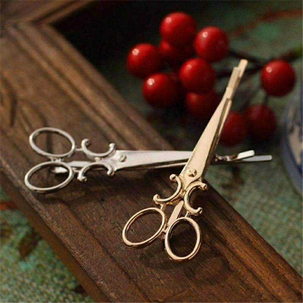 2 Silver Scissor Hair Pins - Picture 5 of 7